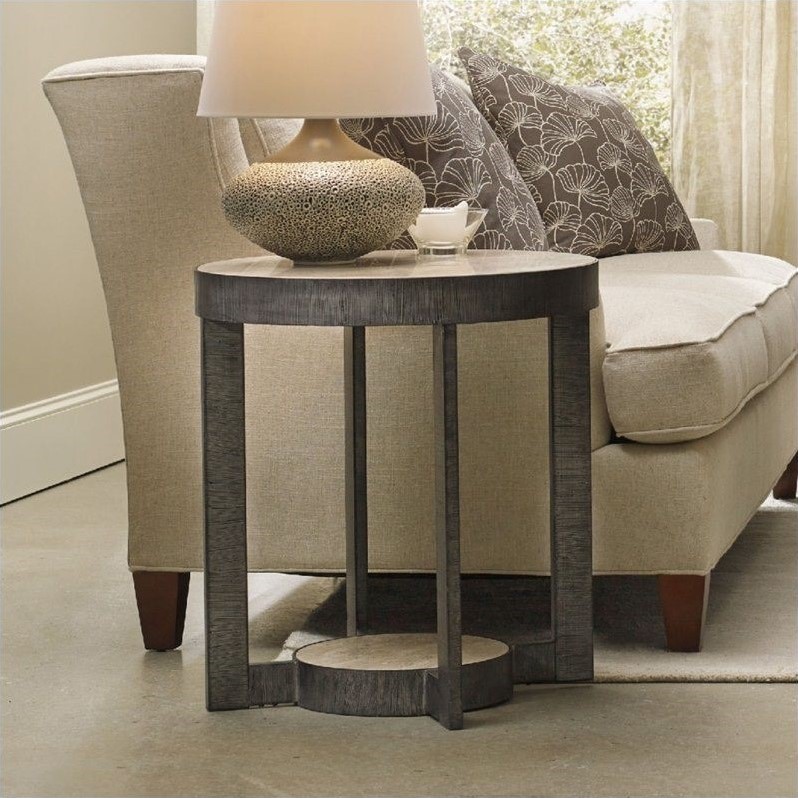 round end table with lamp