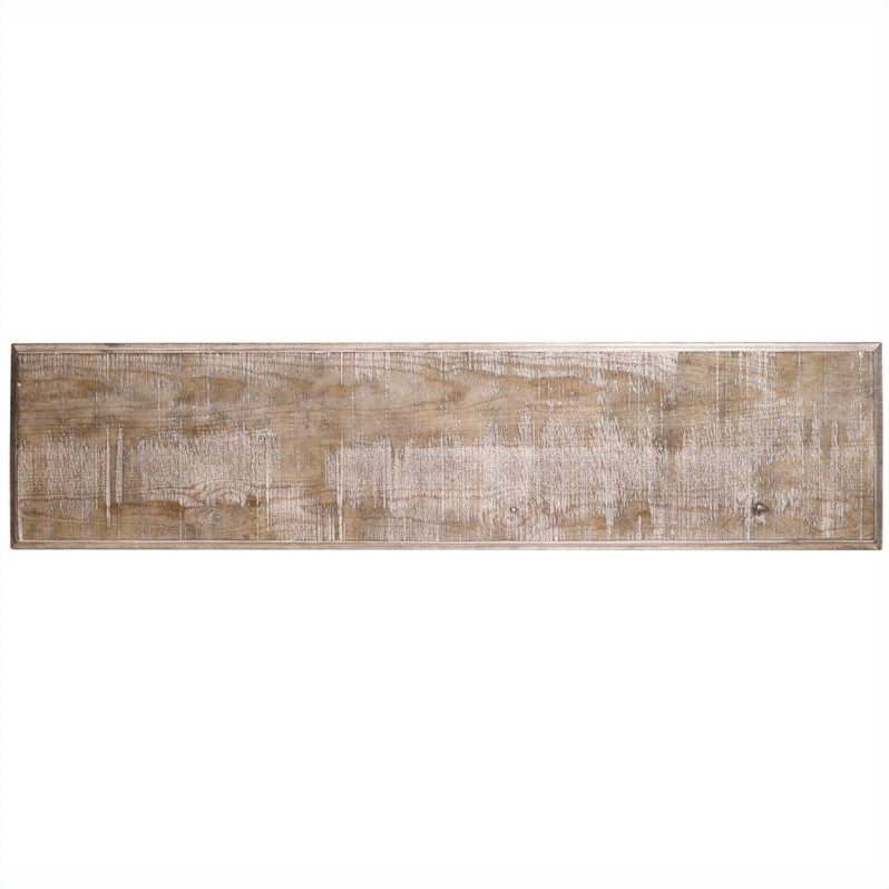 Hooker Furniture Metal Scroll Console Table in Weathered Natural Wood
