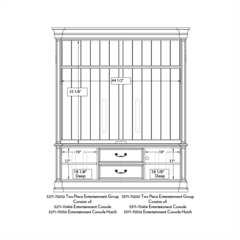 Hooker Furniture Clermont 2Piece 75" Entertainment Center in Black 537170202
