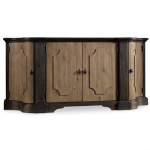 hooker furniture corsica 4-door credenza in light and dark wood