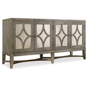 Hooker Furniture Melange 4-Door Diamante Console in Weathered Gray