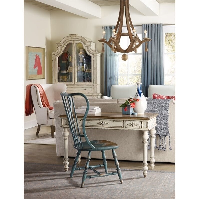 Sanctuary Spindle Back Wood Dining Chair in Blue Finish by Hooker Furniture
