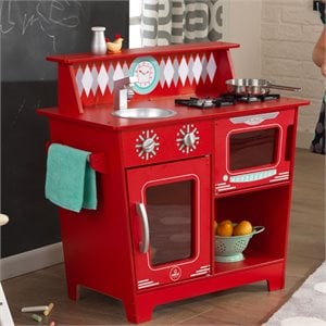 kidkraft classic kitchenette in red