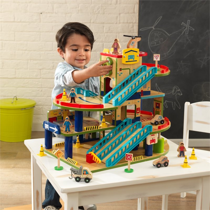 kidkraft wash n go car garage play set