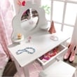 KidKraft Diva Medium Kids Vanity Table and Stool in White