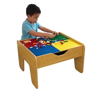 KidKraft 2-in-1 Activity Table with Train Set in Natural