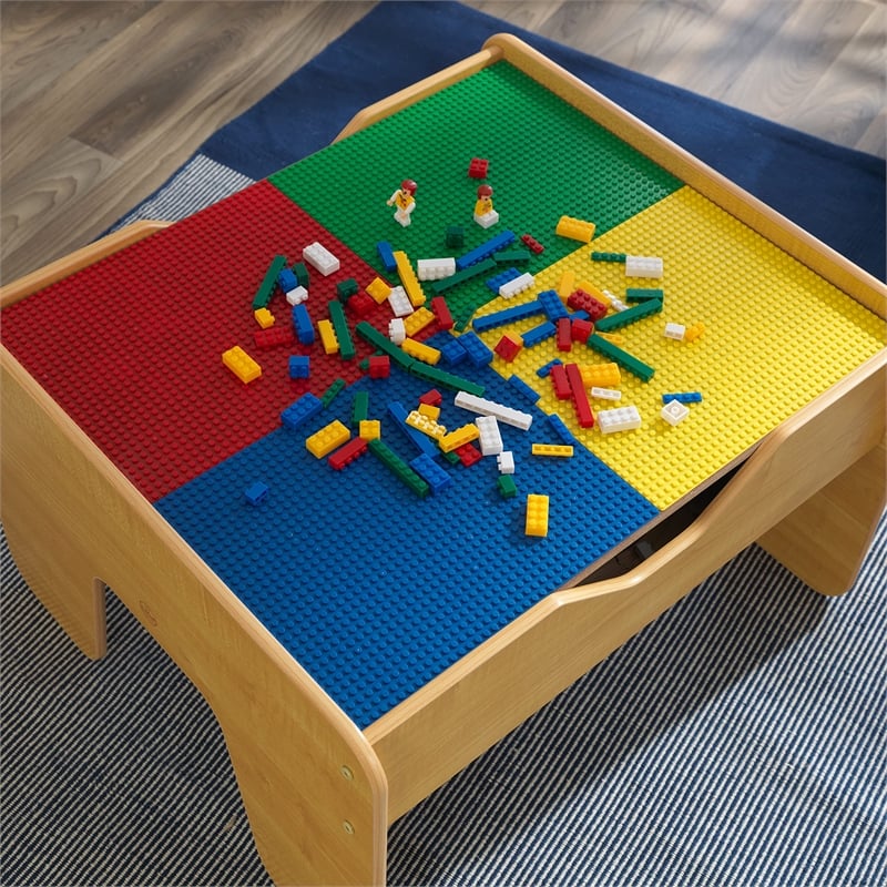 KidKraft 2-in-1 Activity Table with Train Set in Natural