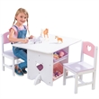 KidKraft Heart Wood Table and 2 Chair Set in Multi-Color