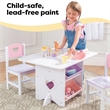KidKraft Heart Wood Table and 2 Chair Set in Multi-Color