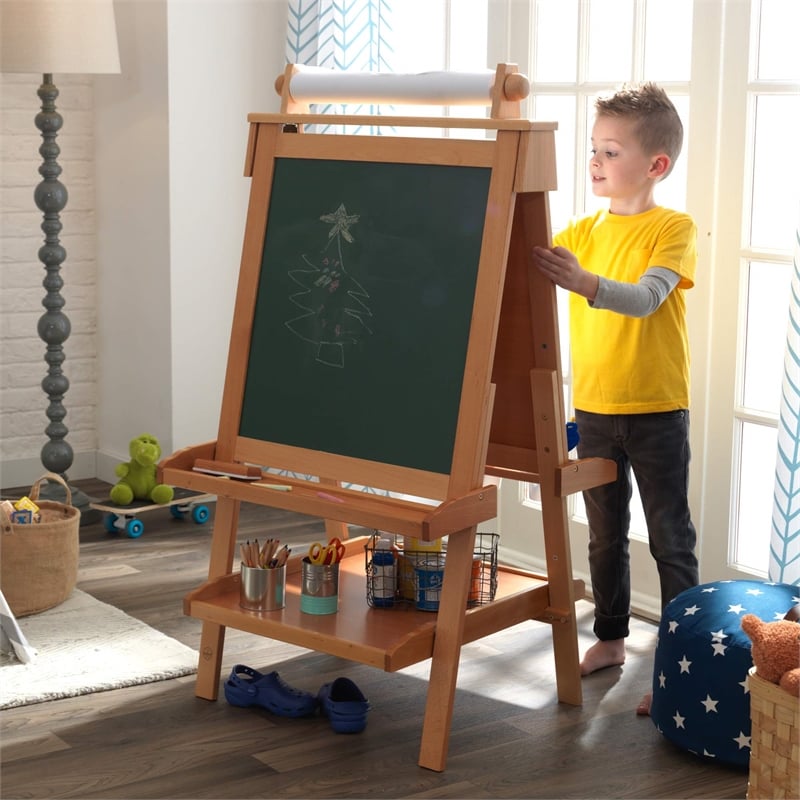 KidKraft Deluxe Wood Easel with Paper Roll
