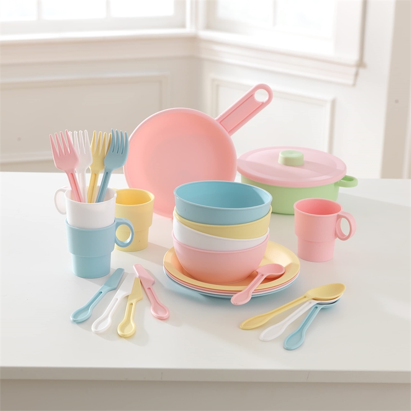 KidKraft 27 Piece Kitchen Dish Play set in Pastel Multi Color
