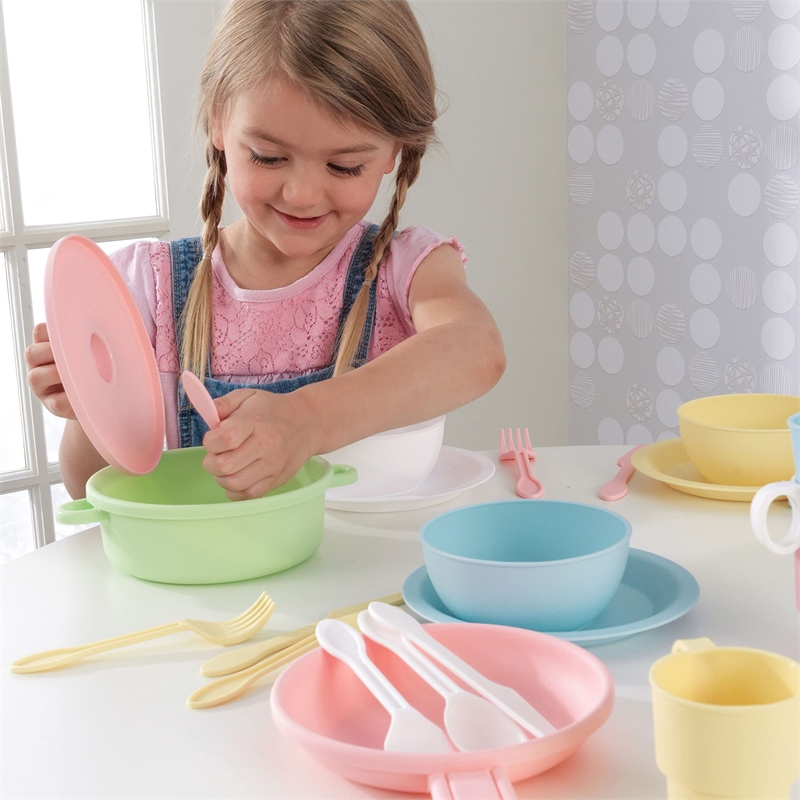 KidKraft 27 Piece Kitchen Dish Play set in Pastel Multi Color