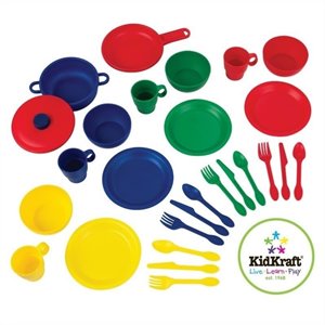 KidKraft 27 Piece Kitchen Dish Play set in Primary