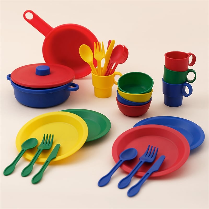 KidKraft 27 Piece Kitchen Dish Play set in Primary