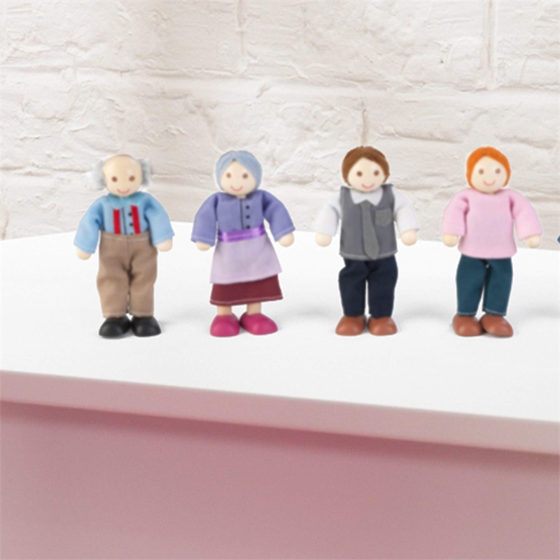 KidKraft Doll House Doll Family of 7 - Caucasian in Multi-Color Fabric