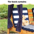 KidKraft Double Chaise Lounge with Cup Holder in Honey and Navy