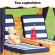 KidKraft Double Chaise Lounge with Cup Holder in Honey and Navy
