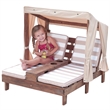 KidKraft Double Chaise Lounge with Cup Holder in Espresso and Oatmeal