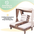 KidKraft Double Chaise Lounge with Cup Holder in Espresso and Oatmeal