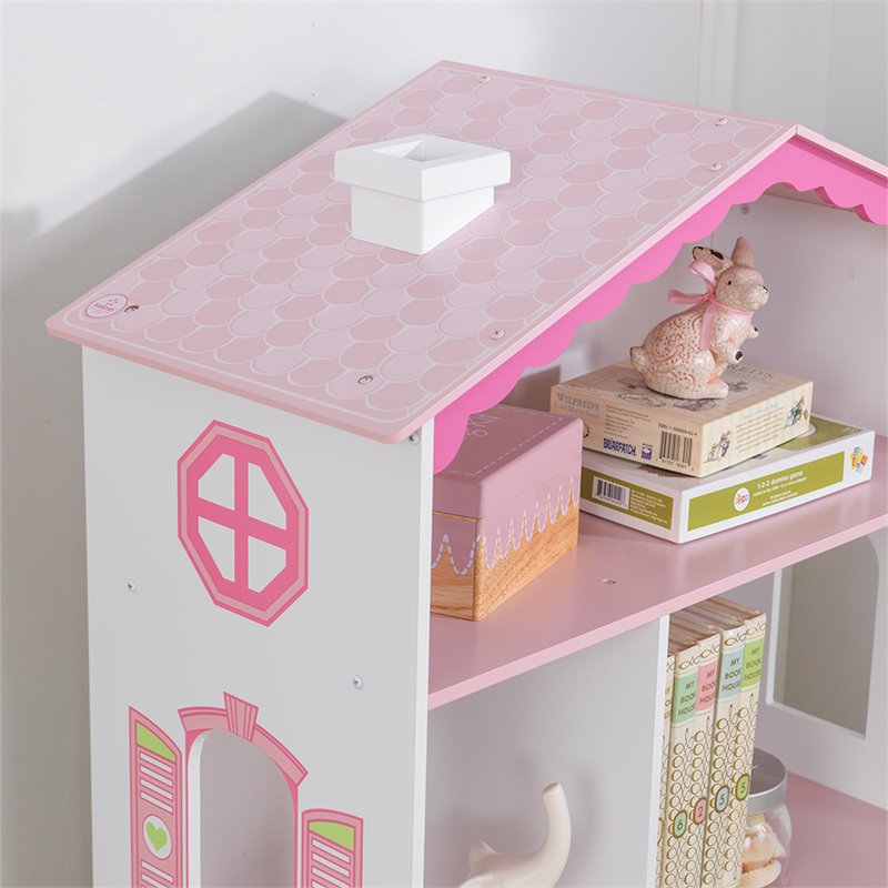 Kidkraft Dollhouse Bookcase In Pink And, Kidkraft Dollhouse Bookcase 14602