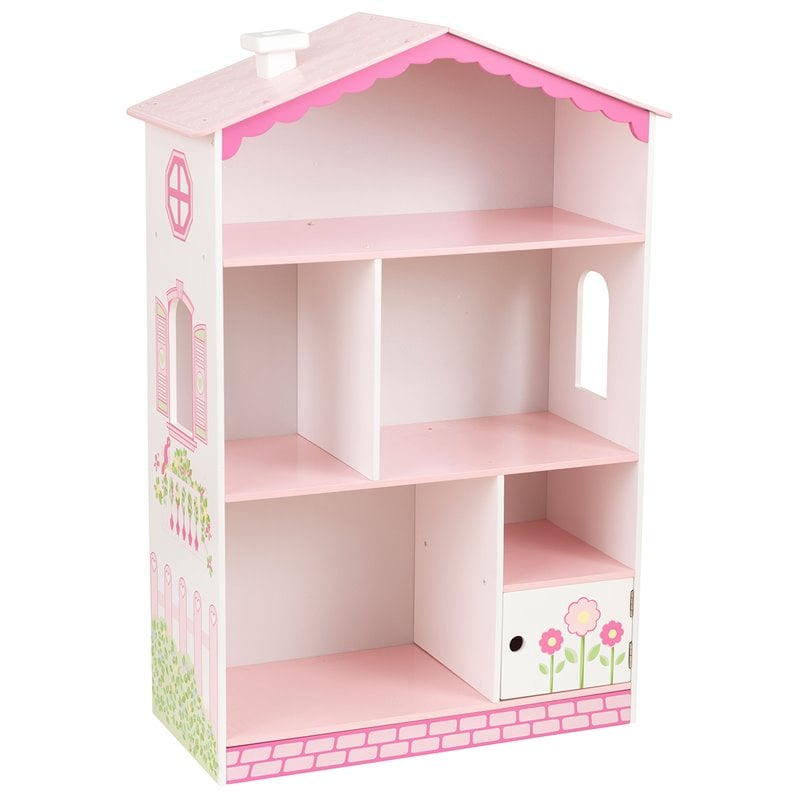 pink and white dollhouse