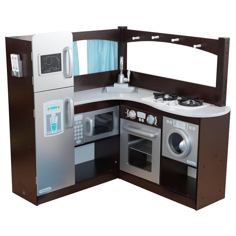 Kidkraft Grand Gourmet Corner Play Kitchen In Espresso 53302