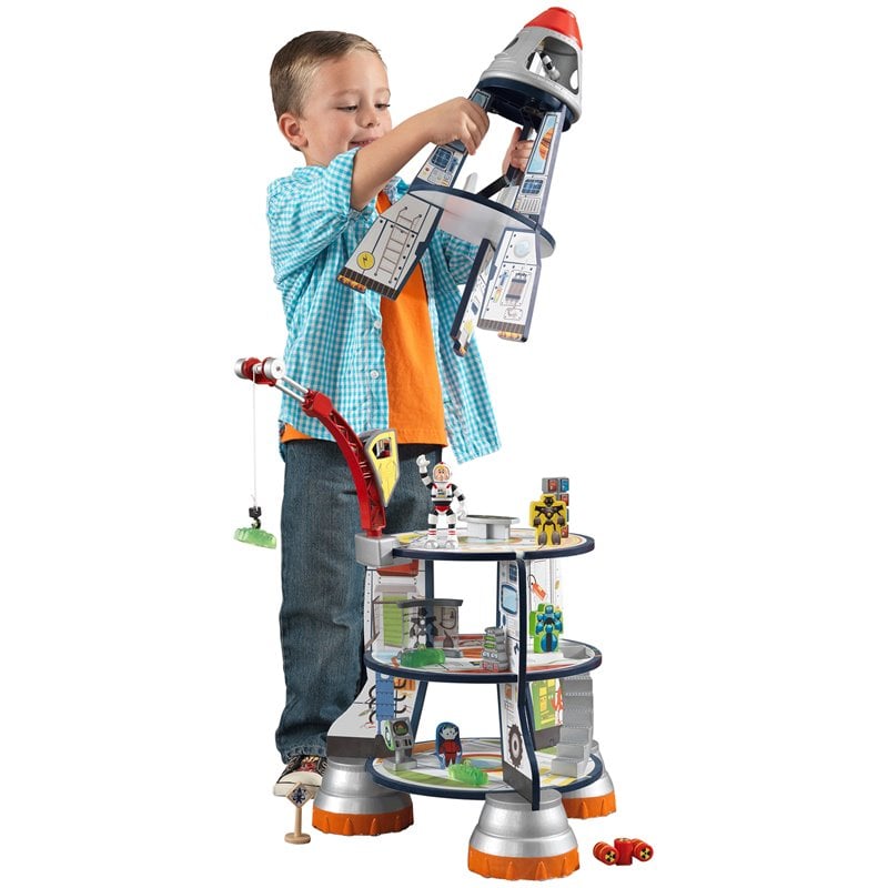 KidKraft Rocket Ship Play Set in Gray and Red