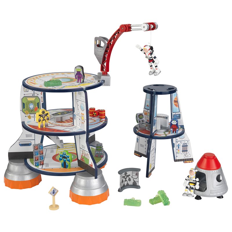 KidKraft Rocket Ship Play Set in Gray and Red