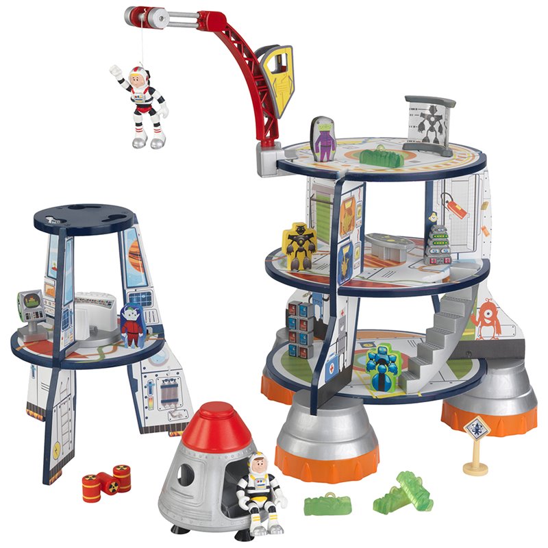KidKraft Rocket Ship Play Set in Gray and Red