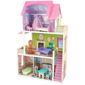 kidkraft florence dollhouse in pink and purple