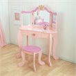 KidKraft Princess 2 Piece Kids Vanity Set in Pink