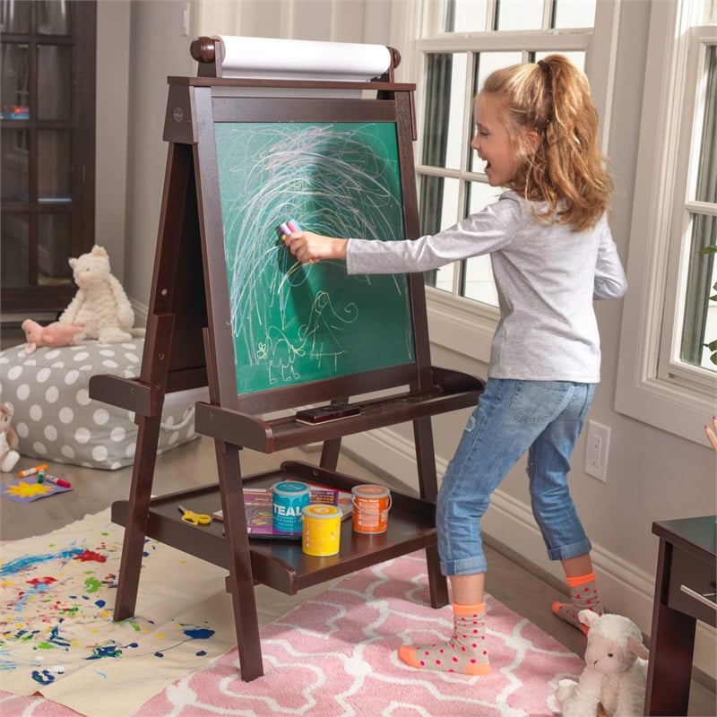 KidKraft Delux Wooden Easel in Espresso