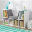 KidKraft 6 Cubby Bookcase with Reading Nook in White