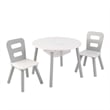 KidKraft 3 Piece Storage Table and Chair Set in Gray and White