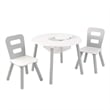 KidKraft 3 Piece Storage Table and Chair Set in Gray and White