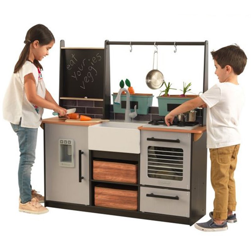 gray play kitchen