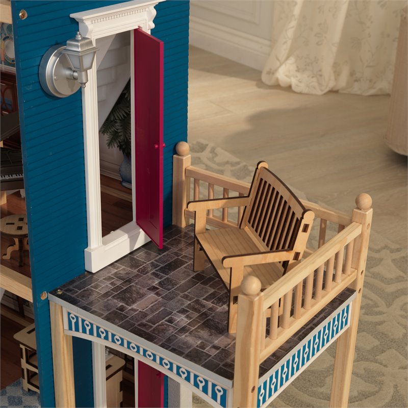 KidKraft 20 Piece Grand Anniversary Dollhouse In Blue And White Cymax   1902537 20 L 