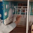 KidKraft 20 Piece Grand Anniversary Dollhouse in Blue and White