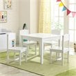KidKraft 5 Piece Farmhouse Table and Chair Set in White