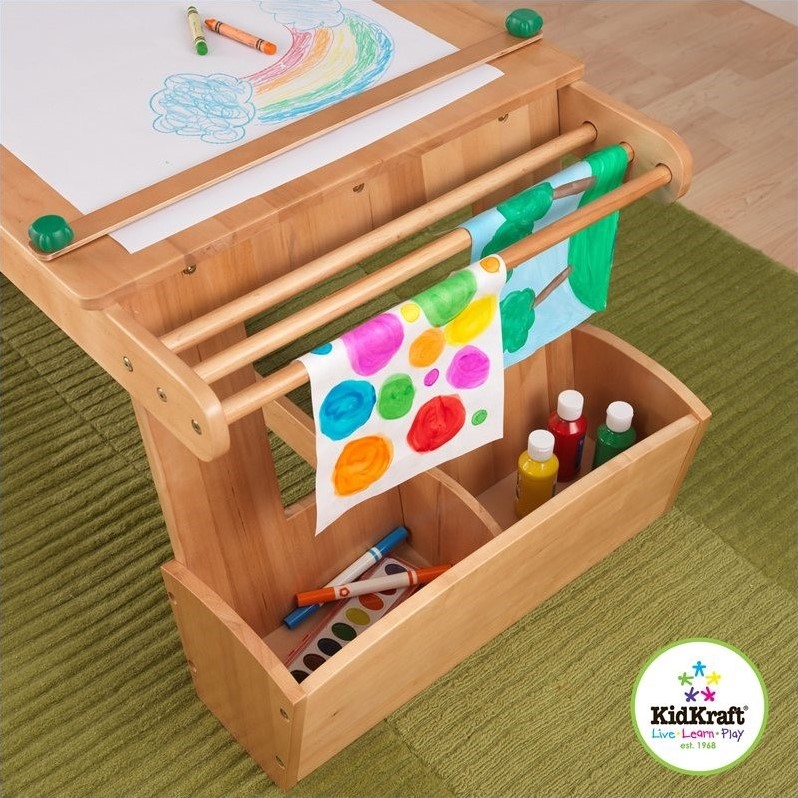 Tables and Chairs 2 Piece Kids Play Kitchen and Table with Drying Rack and Storage Set