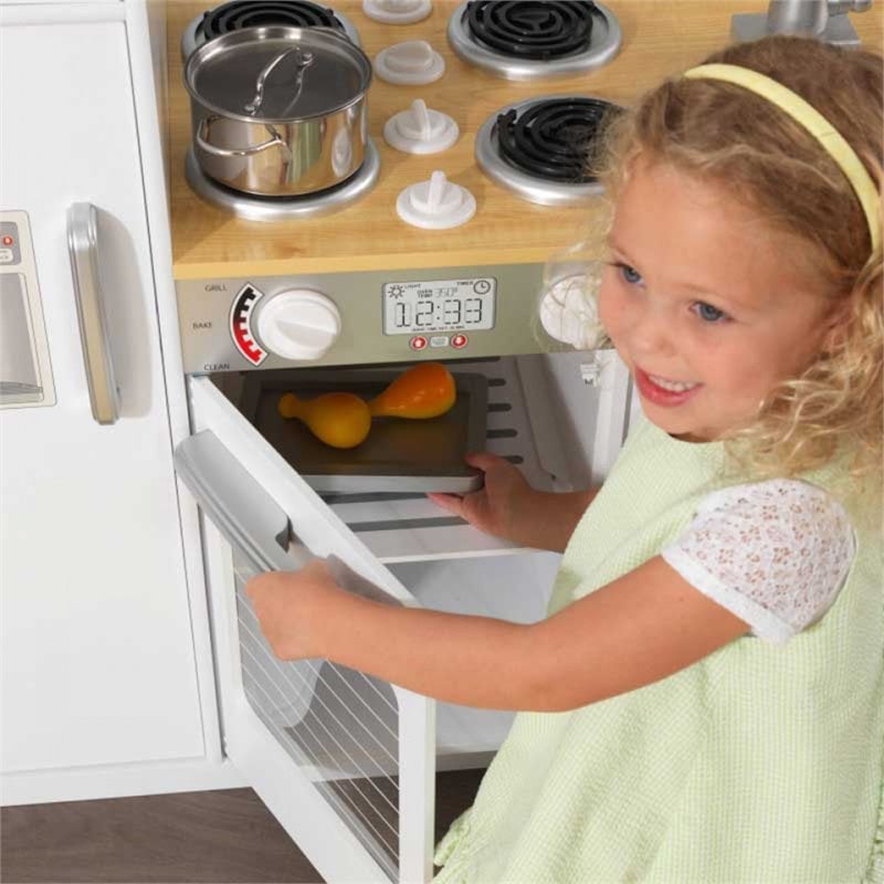 Tables and Chairs 2 Piece Kids Play Kitchen and Table with Drying Rack and Storage Set