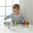Complete Modern Kids Play Kitchen Set with Toy Cookware Set in White