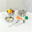 Complete Modern Kids Play Kitchen Set with Toy Cookware Set in White