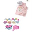 Kitchen Play Set with Chef Accessory and Toy Dish Play Set