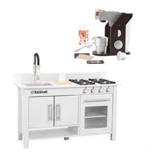 Kids Play Kitchen Set and Toy Coffee Play Set