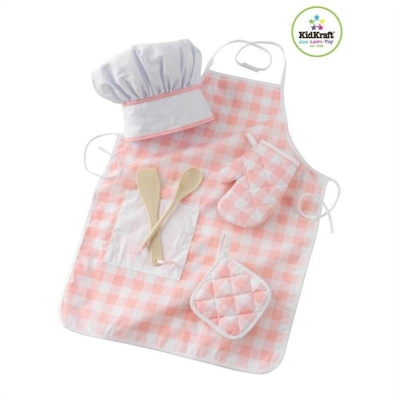 Kitchen 2 Piece Girls Play Kitchen Set with Chef Accessory Set