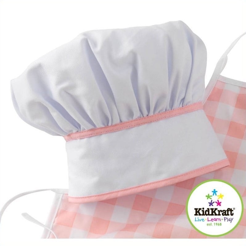 Girls Play Kitchen Set with Toy Dish Play Set and Chef Accessory Set