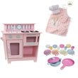 Girls Play Kitchen Set with Toy Dish Play Set and Chef Accessory Set