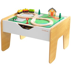 Kidkraft 2 in 1 Wooden Activity Table with Board in Gray and Natural