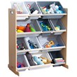Kidkraft Sort It & Store It 4 Shelf Plastic Storage Bin Unit in Gray and Natural